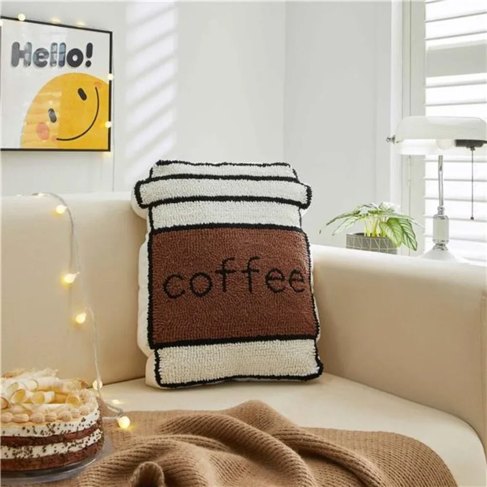 Coffee Cup Shaped Decorative Throw Pillow for Teens/Adults – 15